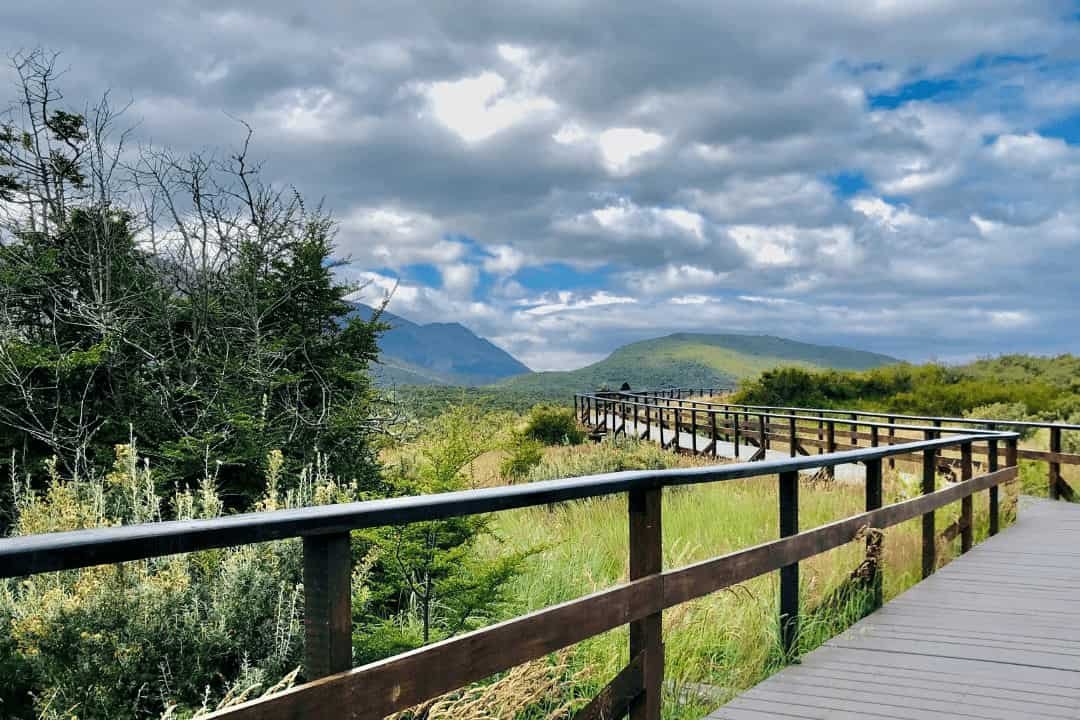 vista panorámica de paisaje en la localidad de ushuaia. tierra del fuego.